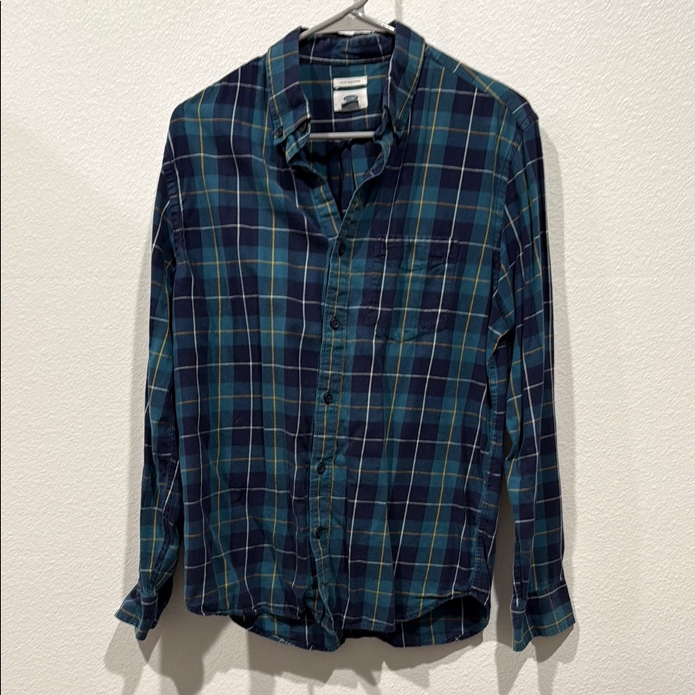 Men's Blue Plaid Shirt